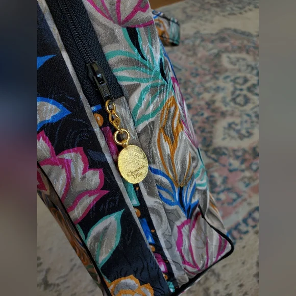 Vintage Christian Dior Floral Print Multi Color Zip Around Bag NWT Designer Boho - Picture 4 of 16